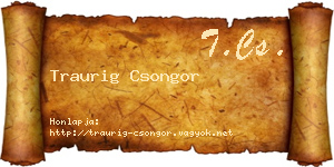 Traurig Csongor névjegykártya